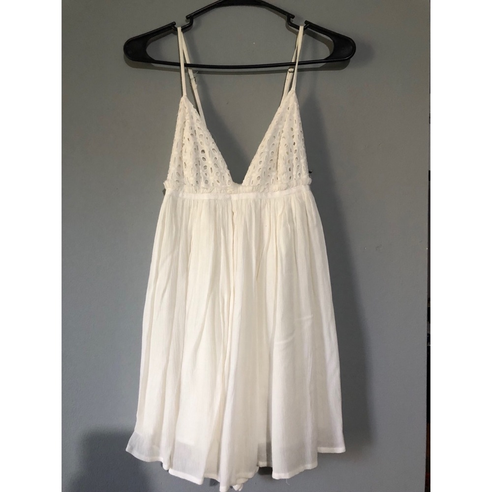 White flowy romper